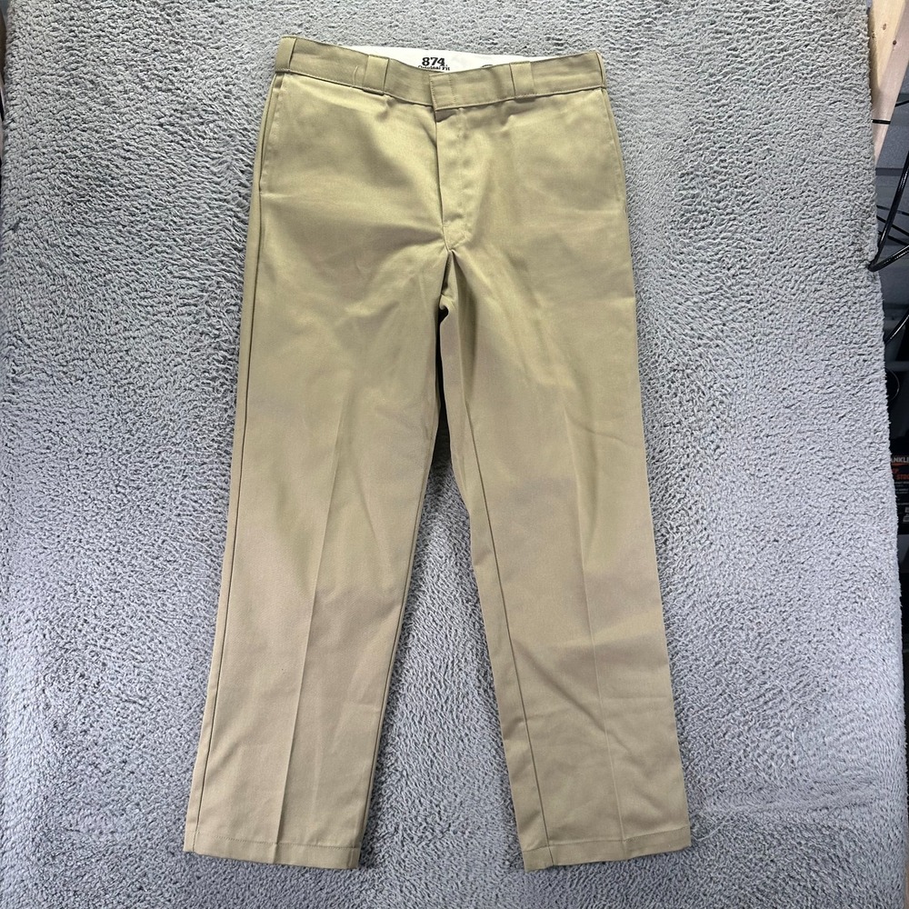 Dickies 874 Pant Mens 38x32 Beige Khakis Straight Workwear Utility Technician